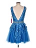Jovani 100% Polyester Solid Blue Cocktail Dress Size 10 - photo 2