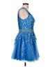 Jovani 100% Polyester Solid Blue Cocktail Dress Size 10 - photo 4