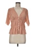 FRAME 100% Polyester Tan Short Sleeve Blouse Size M - photo 1