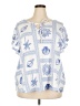Como Blu Blue Short Sleeve Blouse Size 2X - photo 1