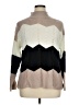 Inner Circle Inc. 100% Acrylic Chevron-herringbone Tan Turtleneck Sweater Size XL - photo 1