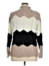Inner Circle Inc. 100% Acrylic Chevron-herringbone Tan Turtleneck Sweater Size XL - photo 2
