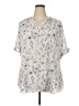 a.n.a. A New Approach 100% Polyester Ivory Short Sleeve Blouse Size XXL - photo 1