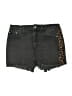 Tinseltown Animal Print Black Denim Shorts Size 7 - photo 1