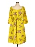Old Navy 100% Polyester Floral Yellow Casual Dress Size L - photo 1