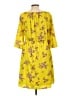 Old Navy 100% Polyester Floral Yellow Casual Dress Size L - photo 2