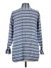 Garnet Hill 100% Linen Stripes Blue Long Sleeve Button-Down Shirt Size S - photo 2