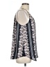 Ann Taylor LOFT 100% Polyester Floral Graphic Stripes Gray Black Sleeveless Blouse Size L - photo 4