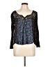 Ecote 100% Viscose Black Long Sleeve Blouse Size L - photo 1