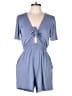 LOFT Beach Solid Blue Romper Size M - photo 1