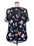 DR2 100% Polyester Floral Blue Short Sleeve Blouse Size 2X - photo 2