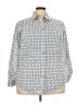 Talbots Chevron-herringbone Blue 3/4 Sleeve Button-Down Shirt Size 18W - photo 1