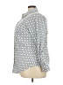 Talbots Chevron-herringbone Blue 3/4 Sleeve Button-Down Shirt Size 18W - photo 5