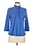 Appleseeds 100% Cotton Blue 3/4 Sleeve Blouse Size M - photo 1