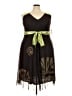 Jessica Howard Graphic Brown Cocktail Dress Size 18 - photo 1