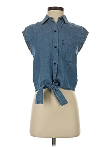 Madewell Denim Sleeveless Tie-Front Top (view 1)