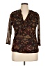 Chaps 100% Polyester Brown Long Sleeve Blouse Size XL - photo 1