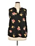 Papermoon 100% Polyester Floral Black Sleeveless Blouse Size 2X - photo 1