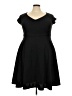 Fervour Solid Black Cocktail Dress Size 2X - photo 1