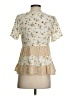 Paper Crane 100% Polyester Gold Short Sleeve Blouse Size S - photo 2