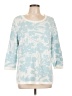 Christopher & Banks 100% Cotton Floral Blue Pullover Sweater Size L - photo 1