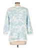 Christopher & Banks 100% Cotton Floral Blue Pullover Sweater Size L - photo 2