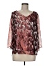 Jennifer Lopez 100% Polyester Burgundy 3/4 Sleeve Blouse Size M - photo 1