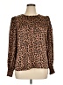 Pleione 100% Polyester Animal Print Brown Long Sleeve Blouse Size XL - photo 1