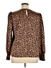 Pleione 100% Polyester Animal Print Brown Long Sleeve Blouse Size XL - photo 2