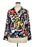 Big Dart 100% Viscose Print White Long Sleeve Blouse Size EU 54 / US 24 - photo 1