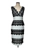 Sangria Chevron-herringbone Gray Cocktail Dress Size 10 - photo 1