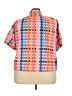 Crosby Checkered-gingham Plaid Multi Color Orange Short Sleeve Blouse Size XXL - photo 2