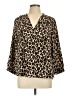 Vince Camuto 100% Polyester Animal Print Brown 3/4 Sleeve Blouse Size L - photo 1
