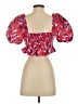 Lovers + Friends 100% Polyester Red Short Sleeve Blouse Size S - photo 2