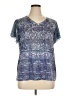 Chico's 100% Polyester Paisley Blue Short Sleeve Blouse Size XL (3) - photo 1