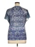 Chico's 100% Polyester Paisley Blue Short Sleeve Blouse Size XL (3) - photo 2