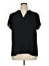 Sejour 100% Polyester Black Short Sleeve Blouse Size 14 - photo 1