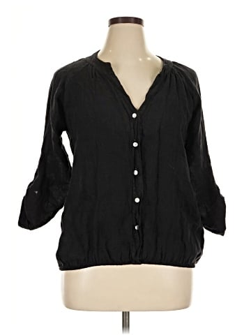 Unbranded 3/4 Sleeve Button-Down Shirt (view 1)