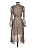 Pieces Paisley Brown Casual Dress Size XS - photo 1