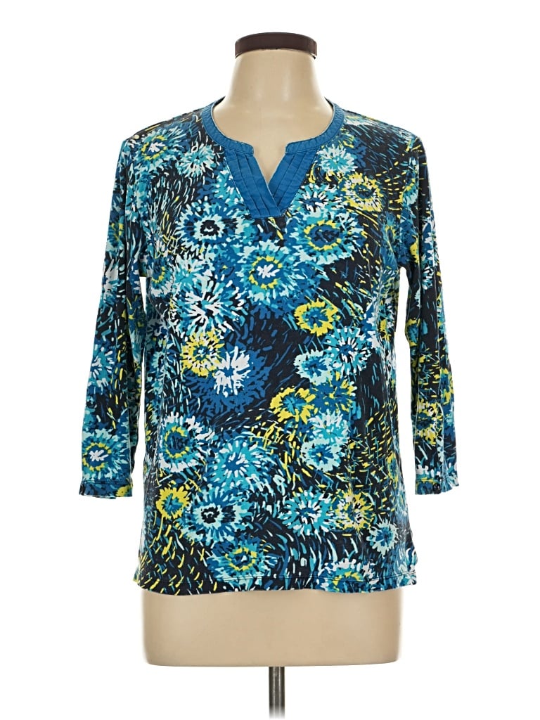 Pre-owned Rafaella 3/4 Sleeve T-shirt In Blue