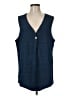 French Connection Blue Sleeveless Button-Down Shirt Size M - photo 1