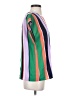 Halogen 100% Polyester Stripes Green Short Sleeve Blouse Size S - photo 4
