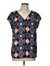 DR2 100% Polyester Blue Short Sleeve Blouse Size L - photo 1