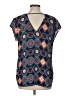 DR2 100% Polyester Blue Short Sleeve Blouse Size L - photo 2