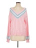 Fate 100% Cotton Color Block Pink Pullover Sweater Size S - photo 1