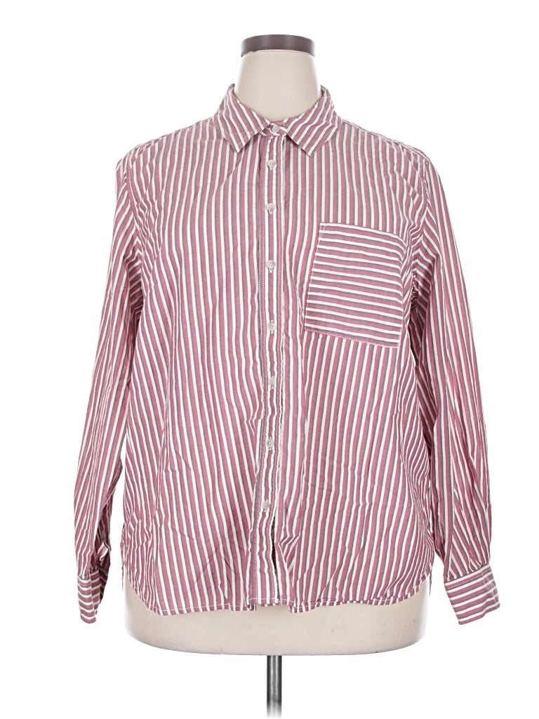 Pre-owned Universal Thread Long Sleeve Button Down Shirt In Red