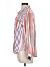 Umgee 100% Rayon Stripes Pink Long Sleeve Button-Down Shirt Size L - photo 5