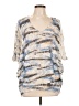 ENTI Silver Short Sleeve Blouse Size L - photo 1