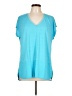 Bar III Teal Short Sleeve Top Size L - photo 1