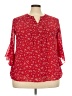 Timeson Red 3/4 Sleeve Blouse Size XXL - photo 1